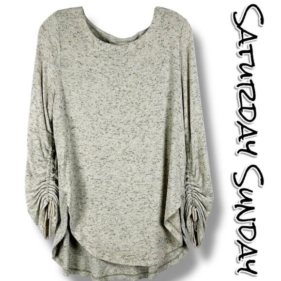 Anthropologie Saturday Sunday Marisa Ribbed Tunic Heather Gray Womens Size Small - Picture 1 of 12